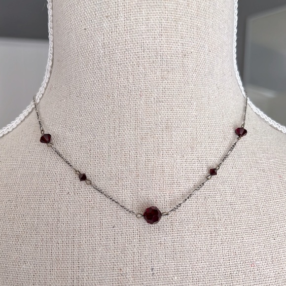 ❤️Vintage Sterling Silver Garnet Necklace - Picture 8 of 8